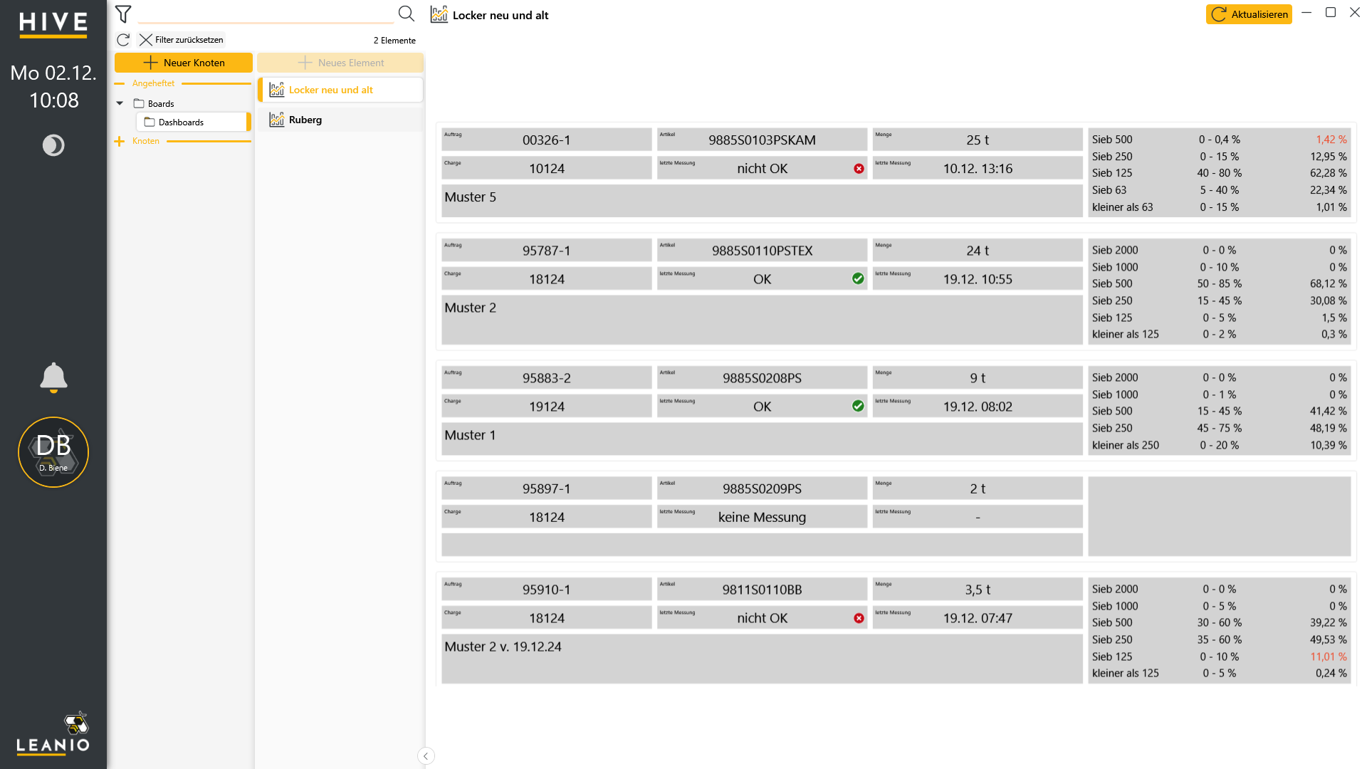 LEANIO Dashboard: Dashboard QS